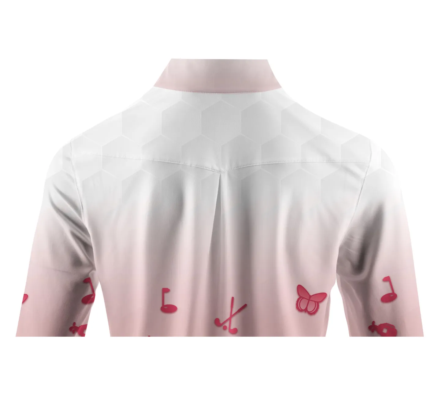 Cherryswing Women's Pink Gradient Golf Long Sleeve Polo Shirt