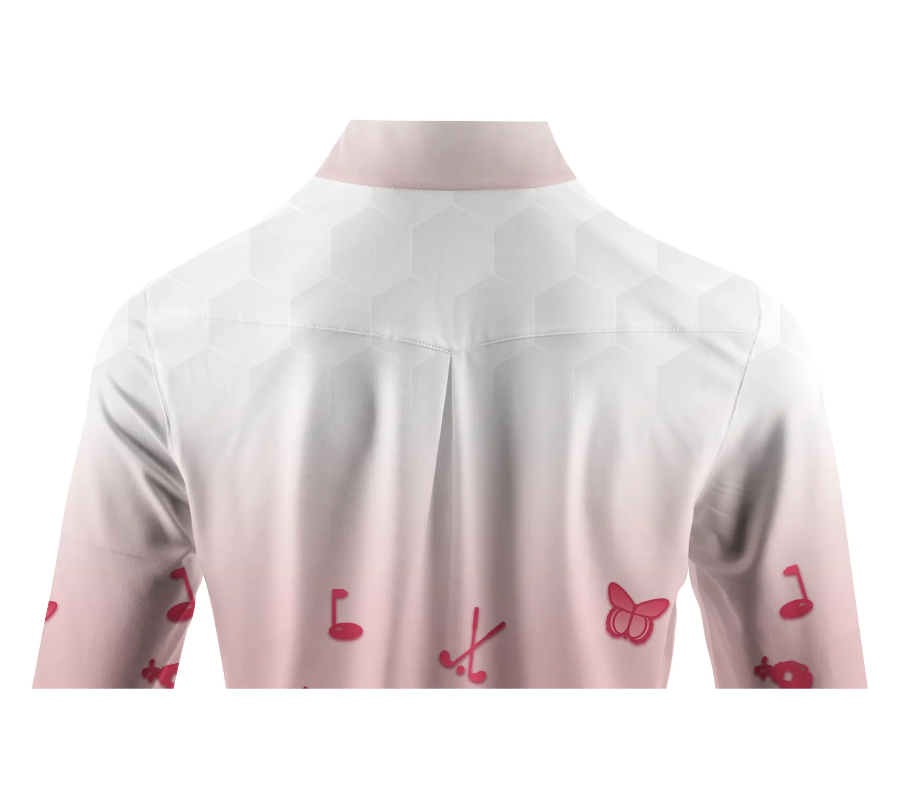 Cherryswing Women's Pink Gradient Golf Long Sleeve Polo Shirt