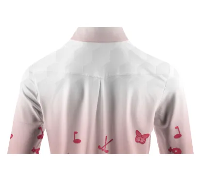 Cherryswing Women's Pink Gradient Golf Long Sleeve Polo Shirt