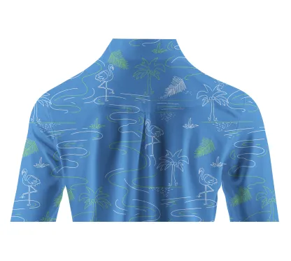 Cherryswing Women's Flamingos Playing Golf Long Sleeve Polo Shirt