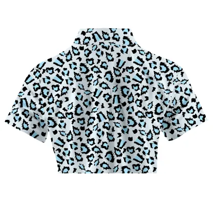 Cherryswing Women's Leopard Golf Short Sleeve Polo Shirt