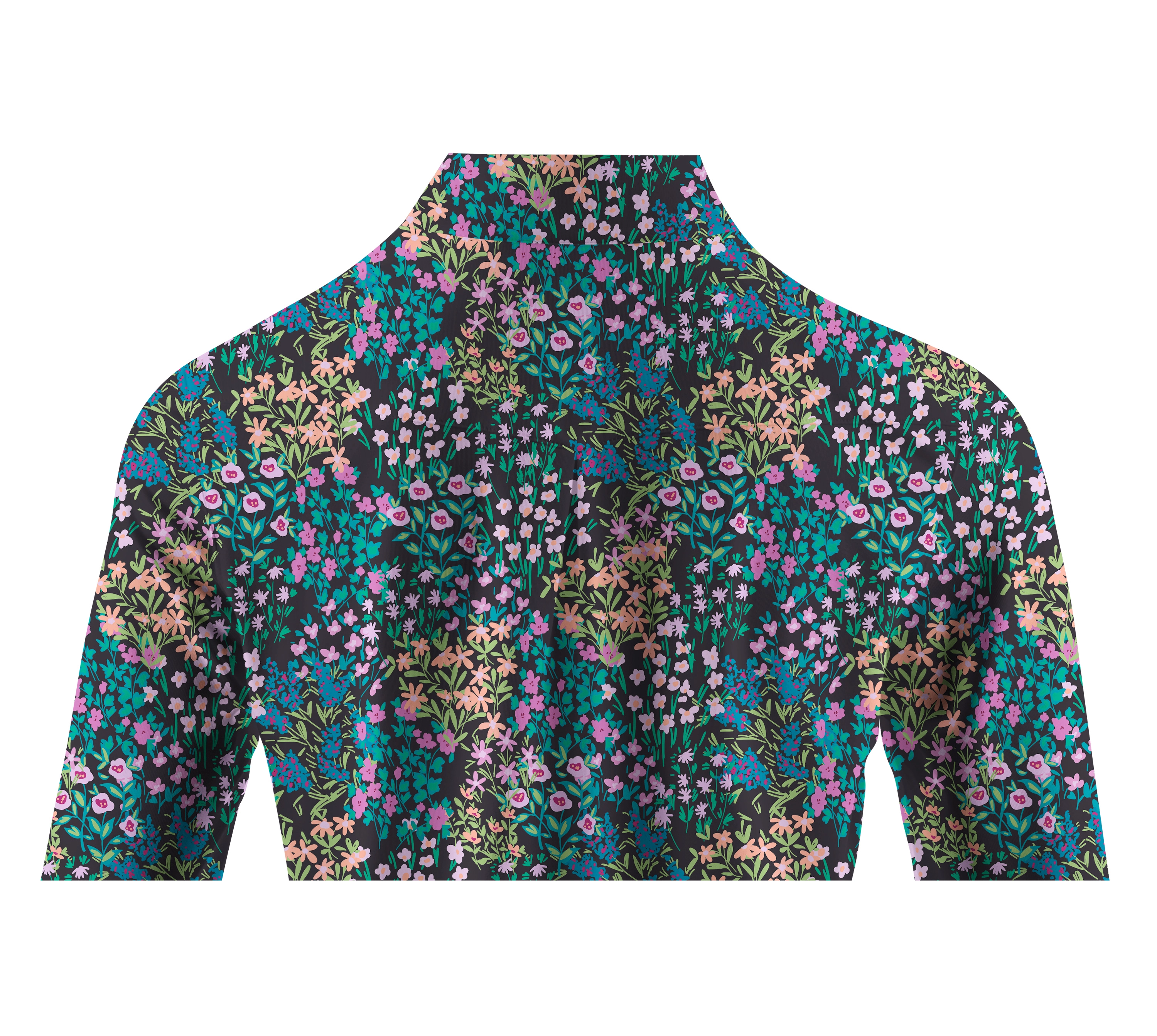 Cherryswing Women's Golf Wildflowers Bloom Long Sleeve Polo Shirt