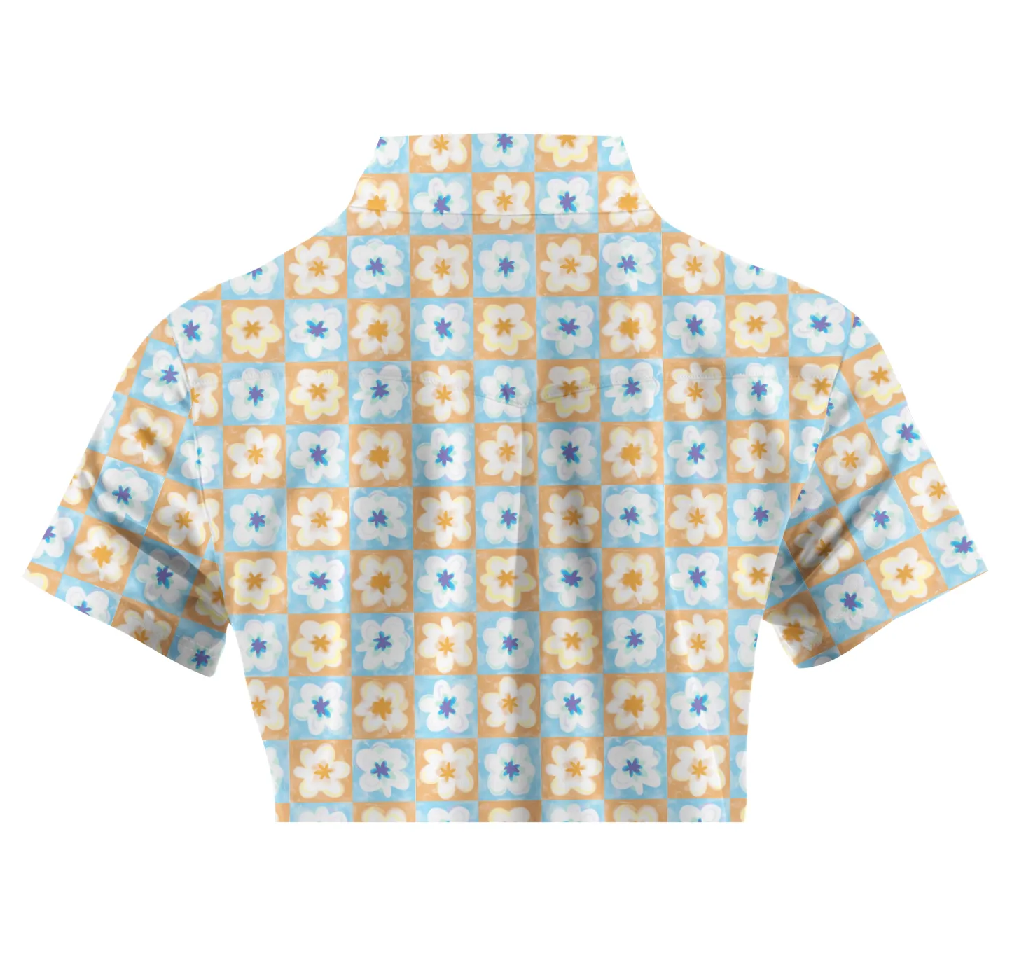 Cherryswing Women's Bicolor Flower Golf Short Sleeve Polo Shirt