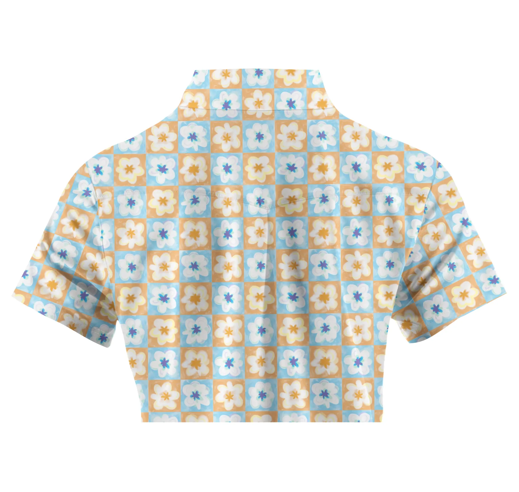 Cherryswing Women's Bicolor Flower Golf Short Sleeve Polo Shirt