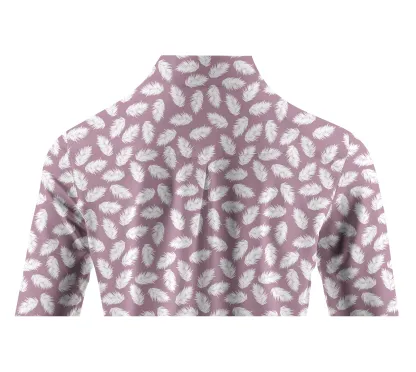 Cherryswing Women's Golf Feather Long Sleeve Polo Shirt