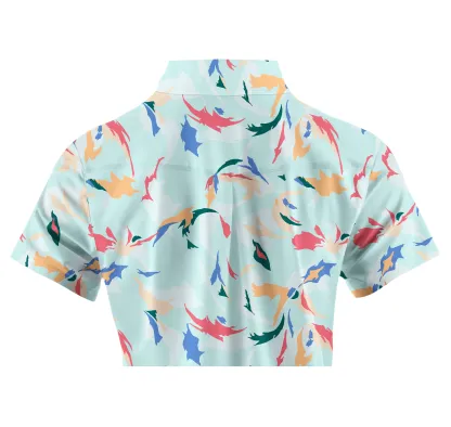 Cherryswing Women's Floral Color Matching Golf Short Sleeve Polo Shirt