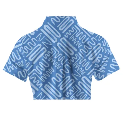 Cherryswing Women's Line Printing Golf Short Sleeve Polo Shirt