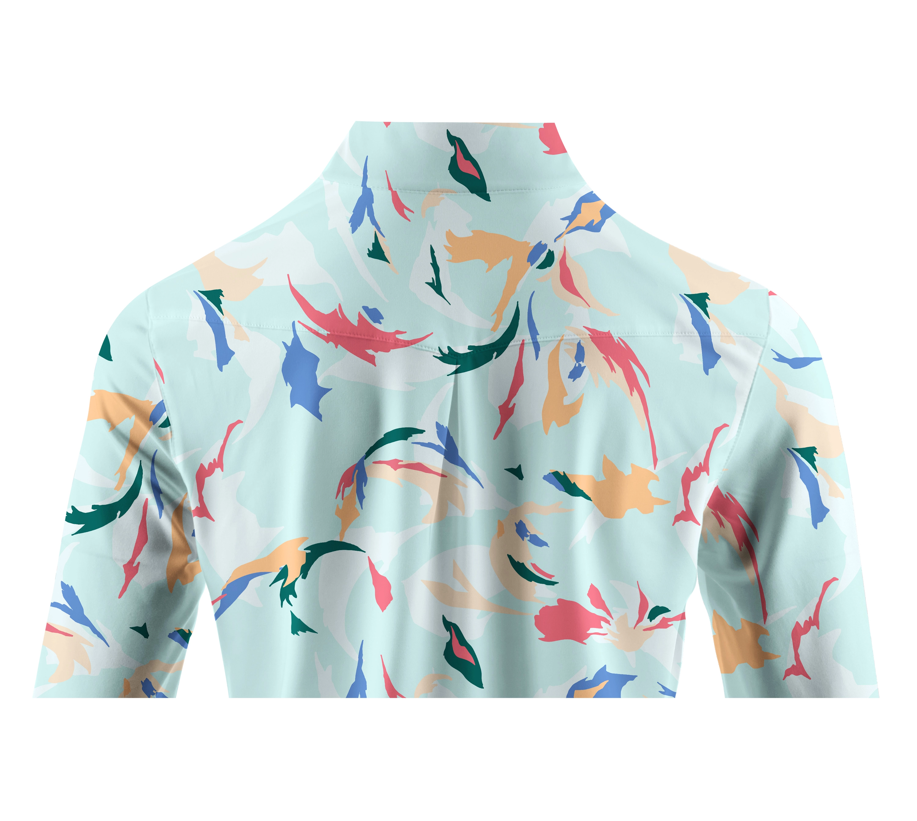 Cherryswing Women's Golf Floral Color Matching Long Sleeve Polo Shirt