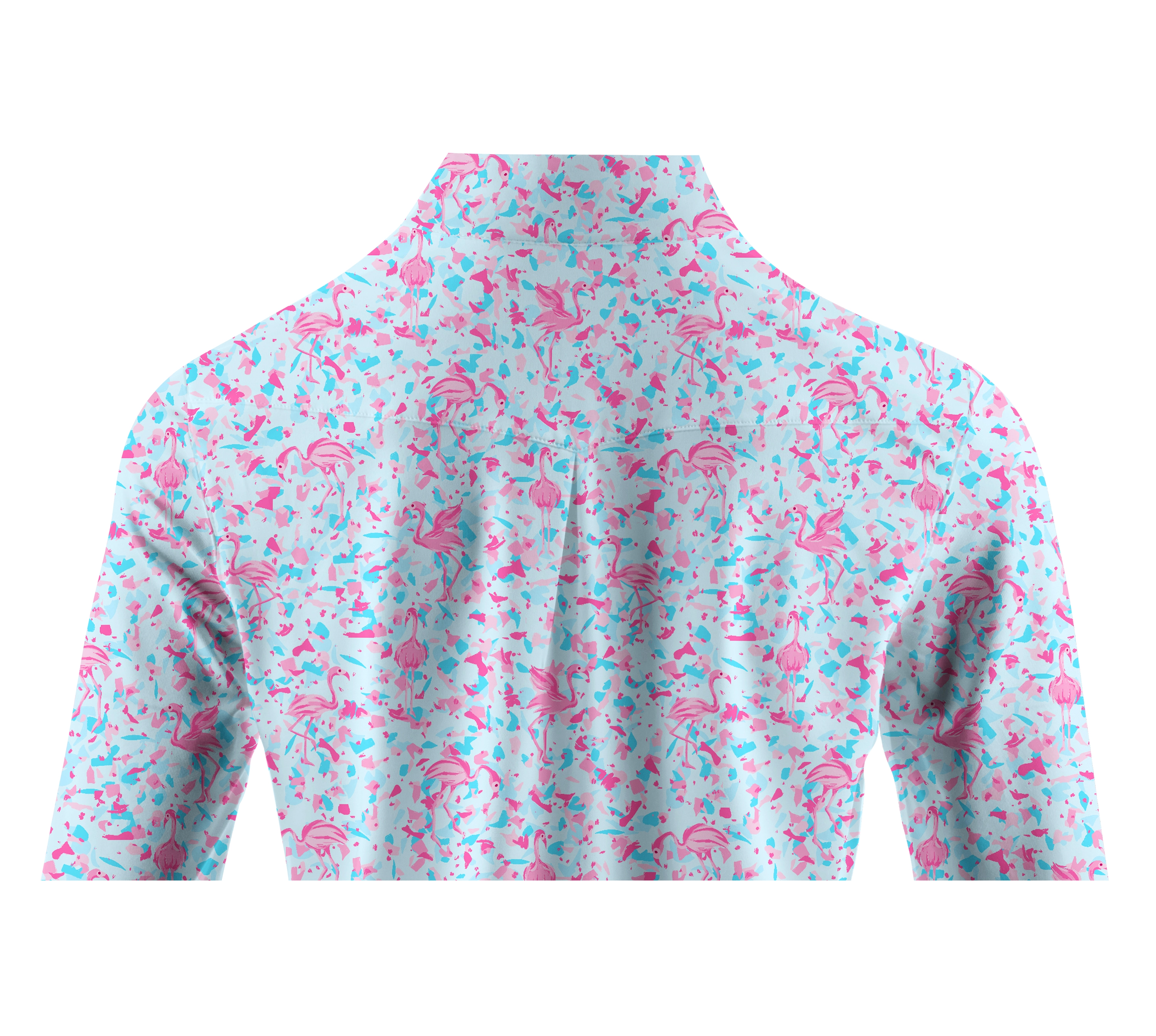 Cherryswing Women's Pink Flamingo Fantasy Long Sleeve Polo Shirt