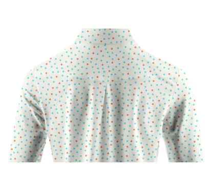 Cherryswing Women's Confetti Dots Long Sleeve Polo Shirt