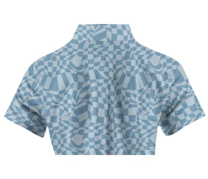 Cherryswing Women's Distorted Plaid Short Sleeve Golf Polo Shirt
