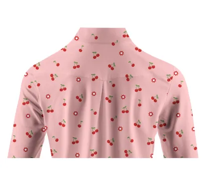 Cherryswing Women's Cherries Long Sleeve Golf Polo Shirt