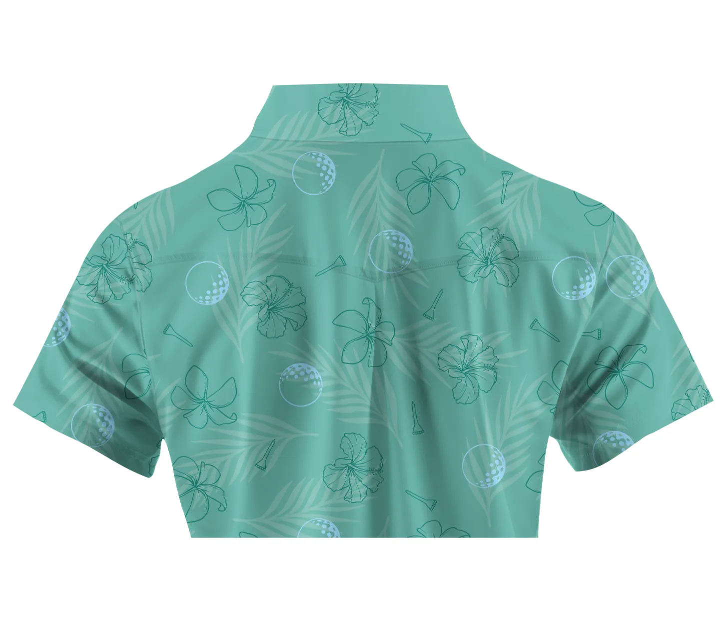 Cherryswing Women's  Mint Green Golf Print Short Sleeve Golf Shirt