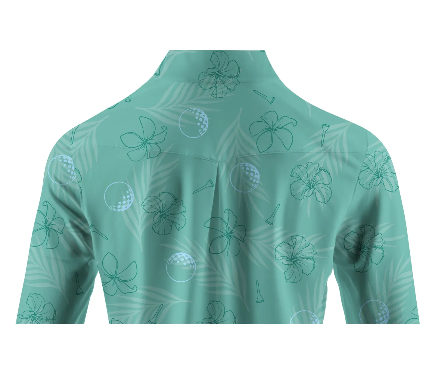 Cherryswing Women's Mint Green Golf Print Long Sleeve Shirt