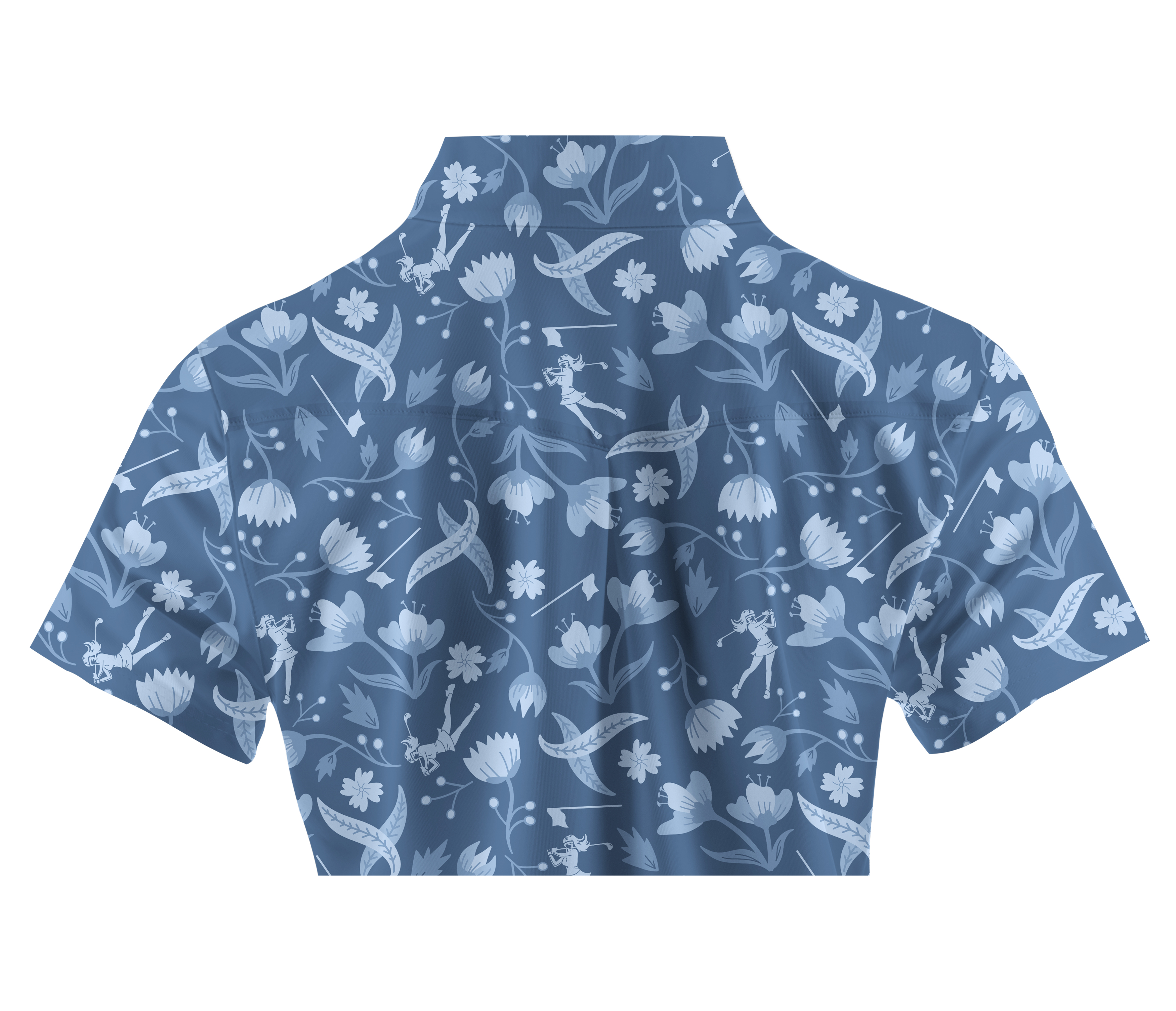 Cherryswing Women's Floral and Bird Patterns Short Sleeve Golf Shirt