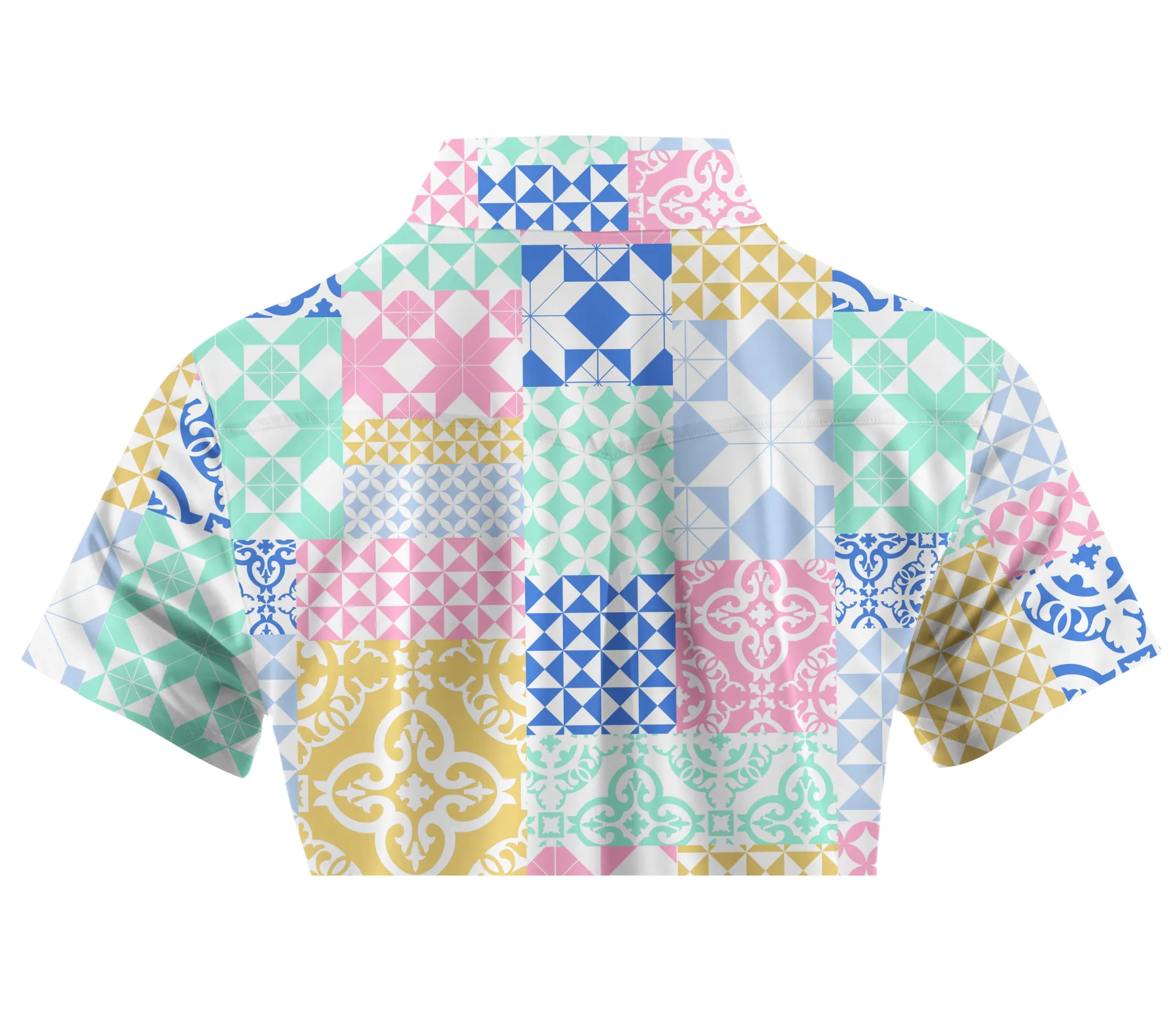 Cherryswing Women's Square and Diamond Patterns Short Sleeve Golf Shirt