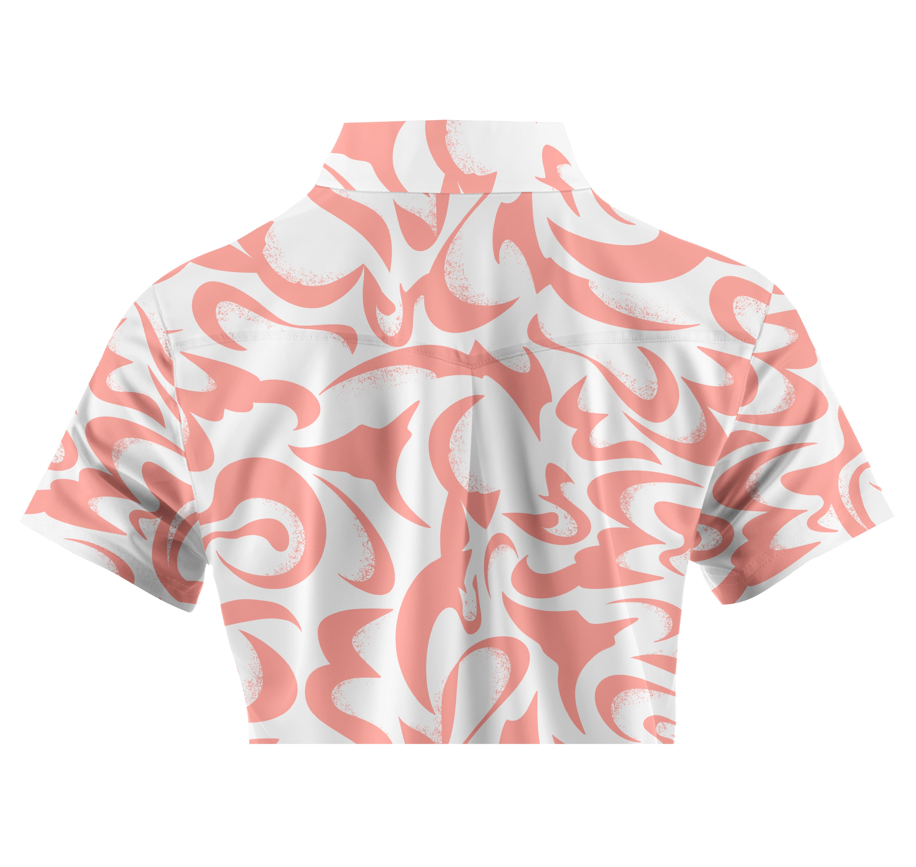 Cherryswing Women's  Coral Bloom Abstract Golf Short Sleeve Polo Shirt