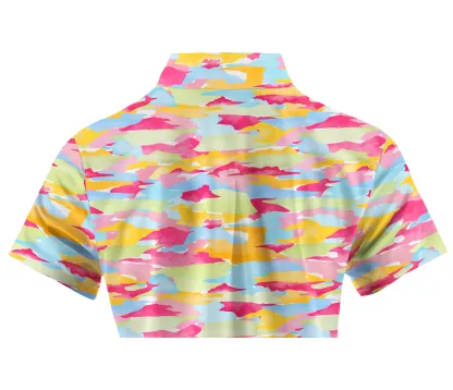 Cherryswing Women's Vibrant Camouflage Short Sleeve Golf Shirt