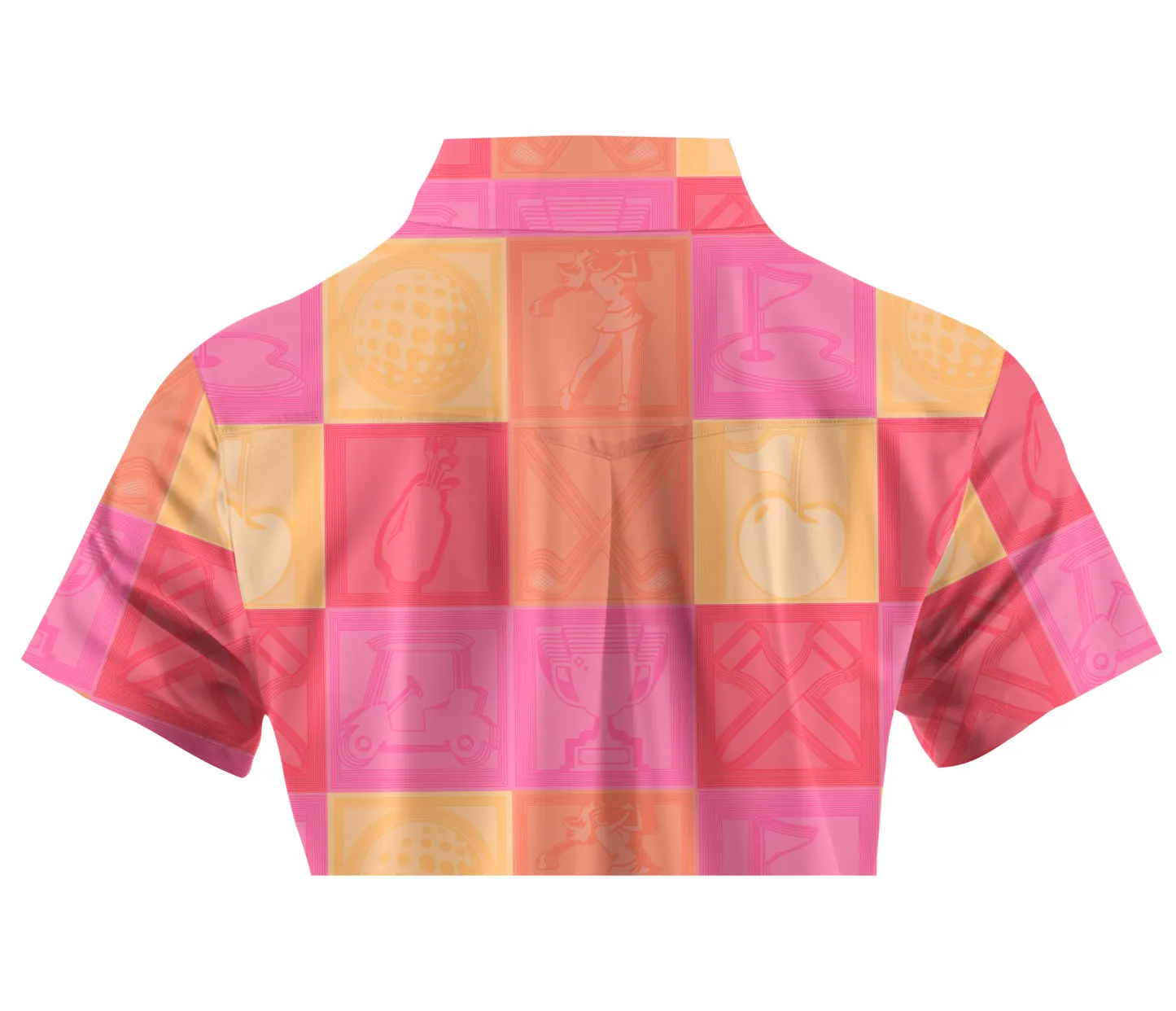 Cherryswing Women's Vibrant Checkered Pattern Short Sleeve Golf Shirt