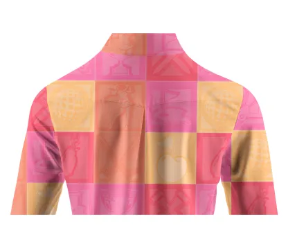 Cherryswing Women's Vibrant Checkered Pattern Long Sleeve Golf Shirt