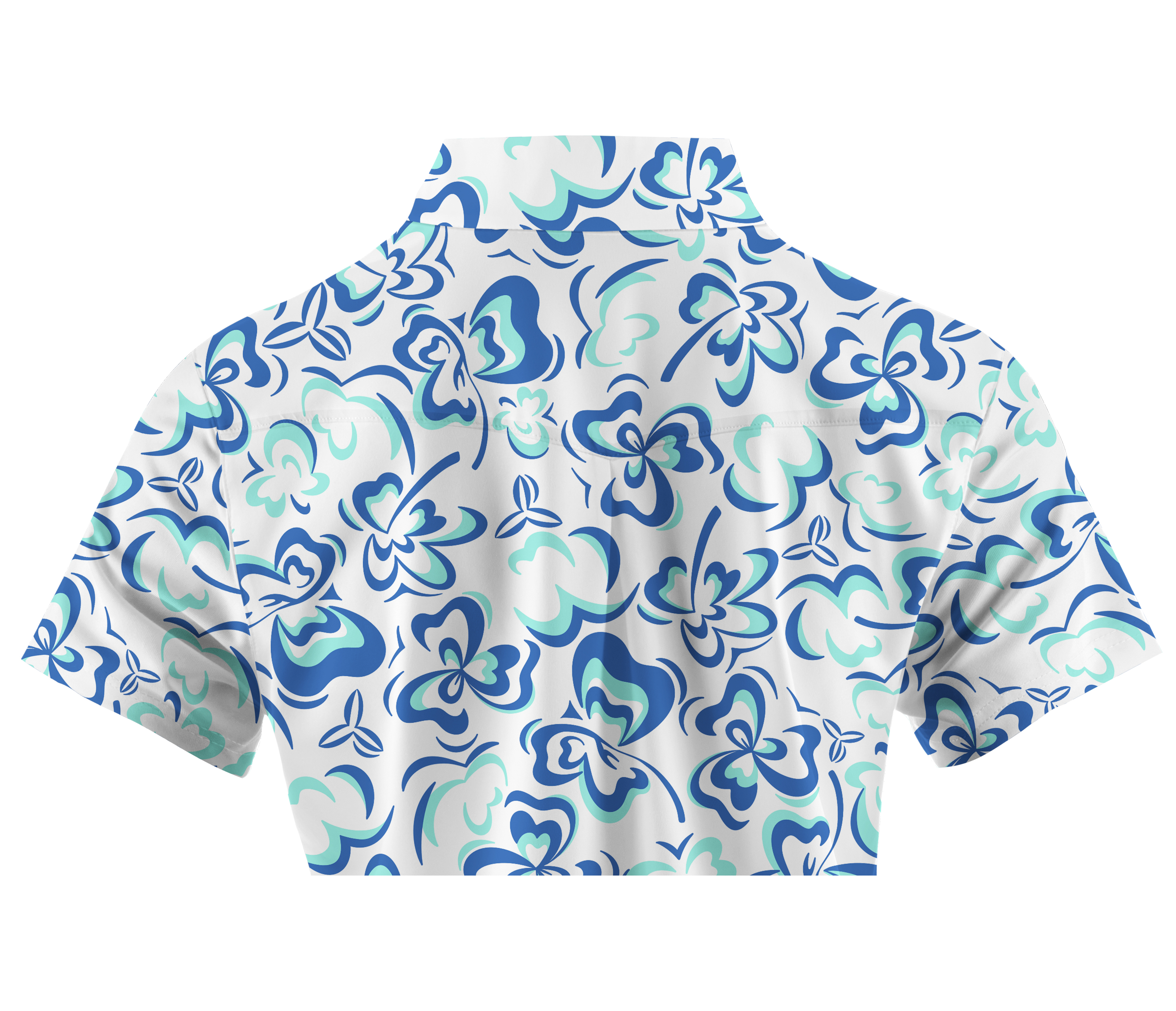 Cherryswing Women's Delicate Flower Pattern Short Sleeve Golf Shirt
