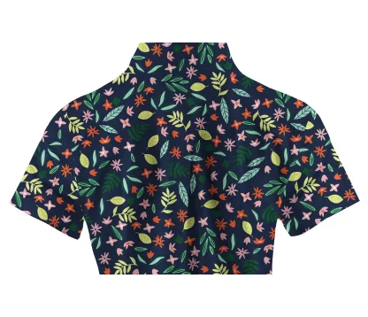 Cherryswing Women's Floral Print Short Sleeve Golf Shirt