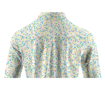 Cherryswing Women's Lemon Pattern Long Sleeve Golf Shirt