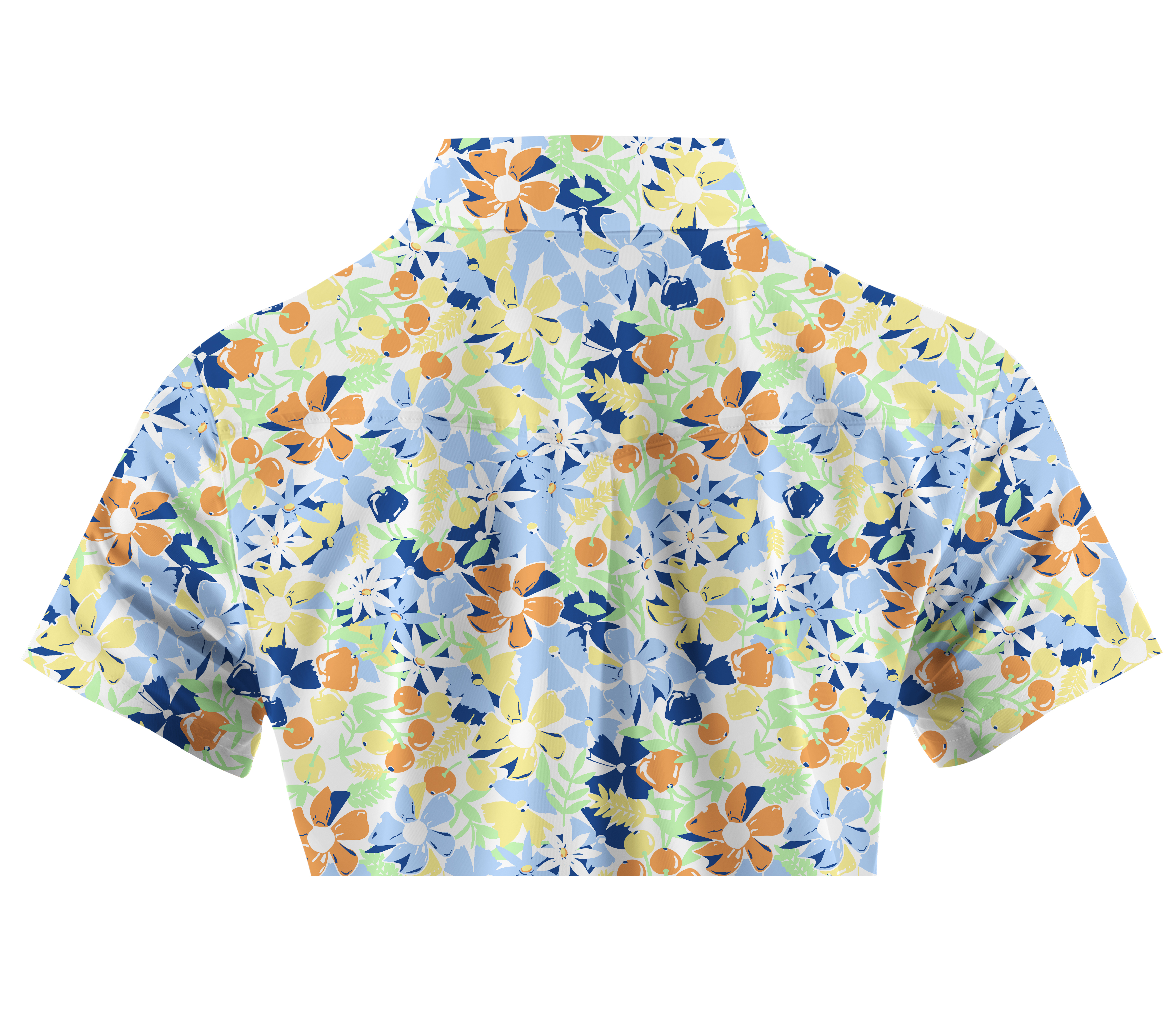 Cherryswing Women's Wildflowers Pattern Short Sleeve Golf Shirt