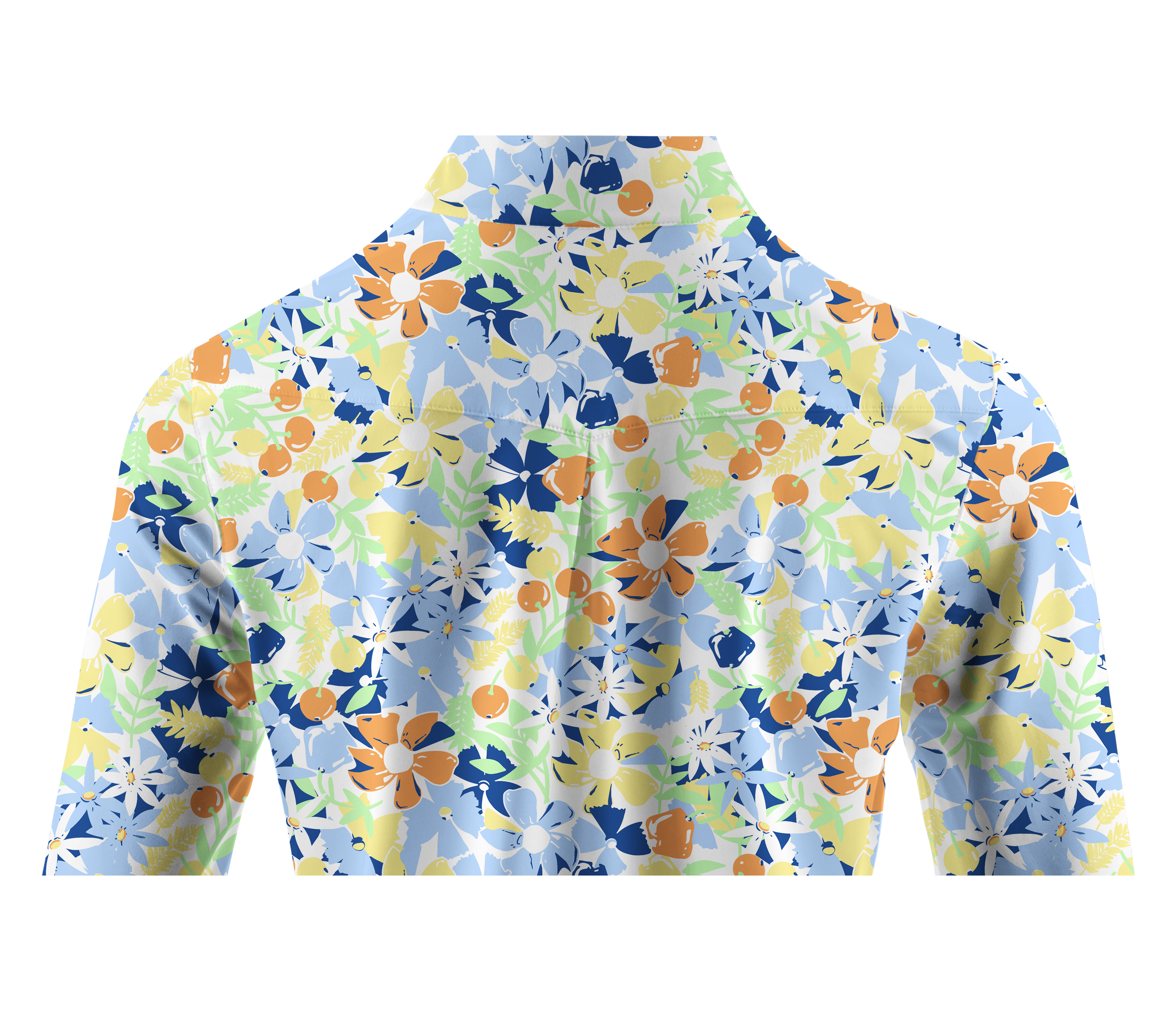 Cherryswing Women's Wildflowers Pattern Long Sleeve Golf Shirt
