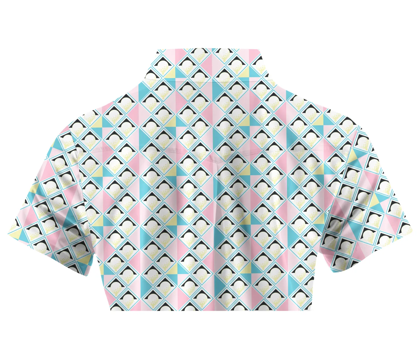 Cherryswing Women's Pastel Colors Geometric Short Sleeve Golf Shirt