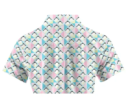 Cherryswing Women's Pastel Colors Geometric Short Sleeve Golf Shirt
