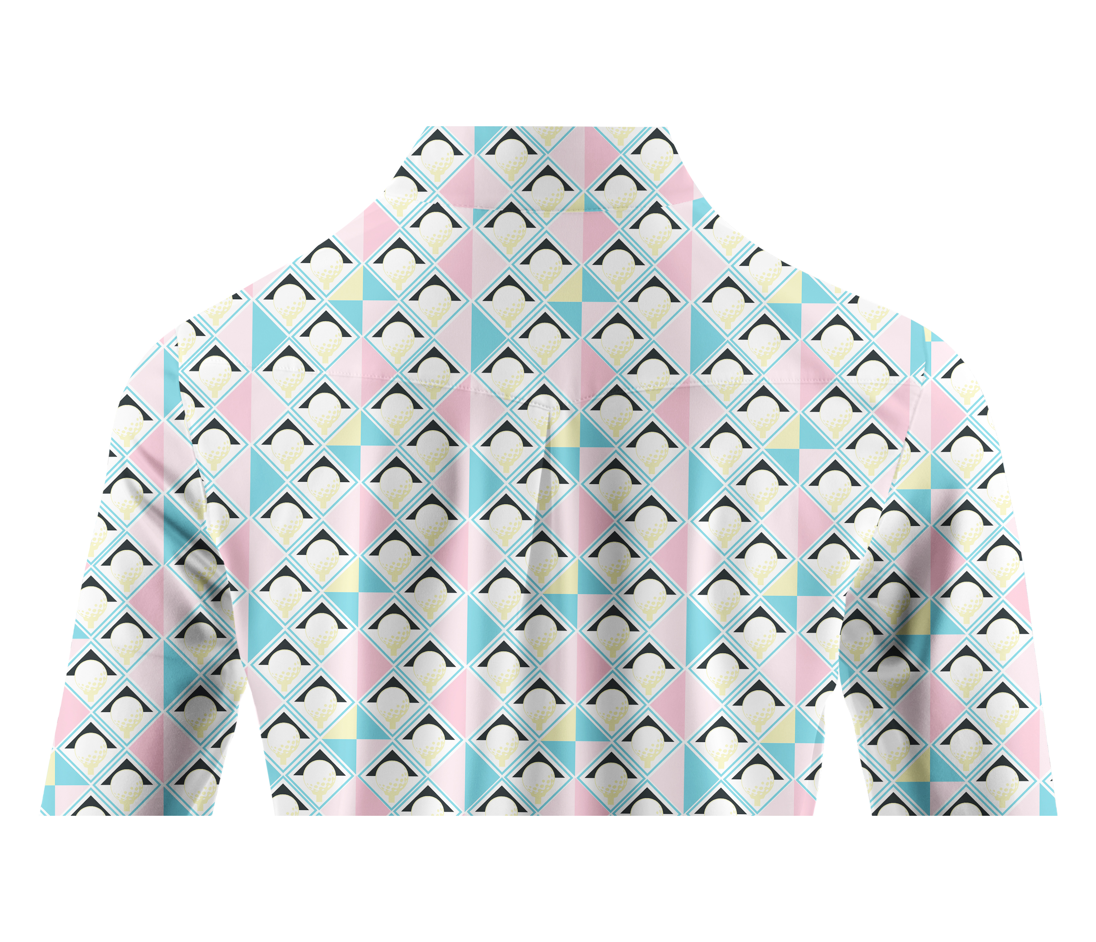 Cherryswing Women's Pastel Colors Geometric Long Sleeve Golf Shirt