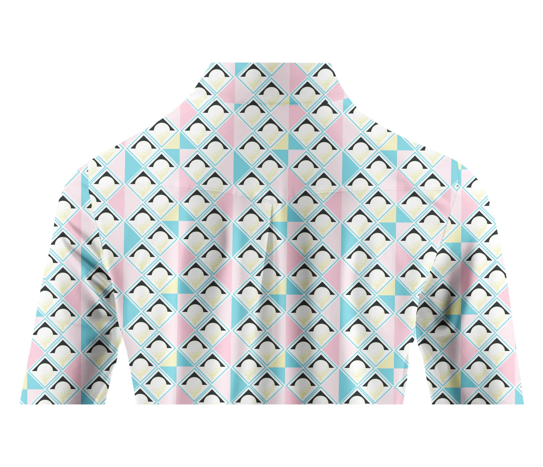 Cherryswing Women's Pastel Colors Geometric Long Sleeve Golf Shirt