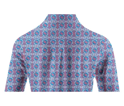 Cherryswing Women's Circular Motifs Long Sleeve Golf Shirt