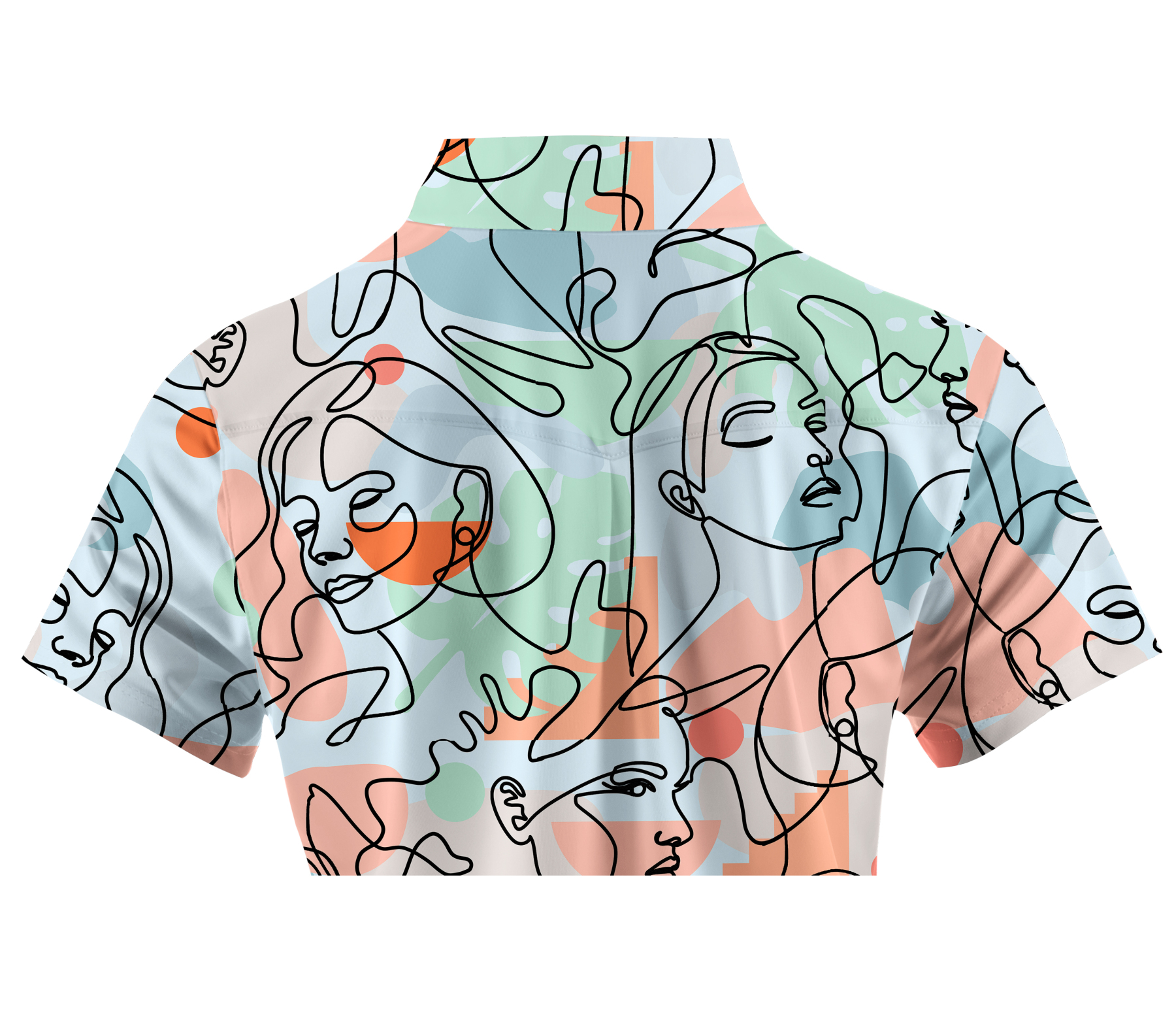 Cherryswing Women's Artistic Faces Short Sleeve Golf Shirt