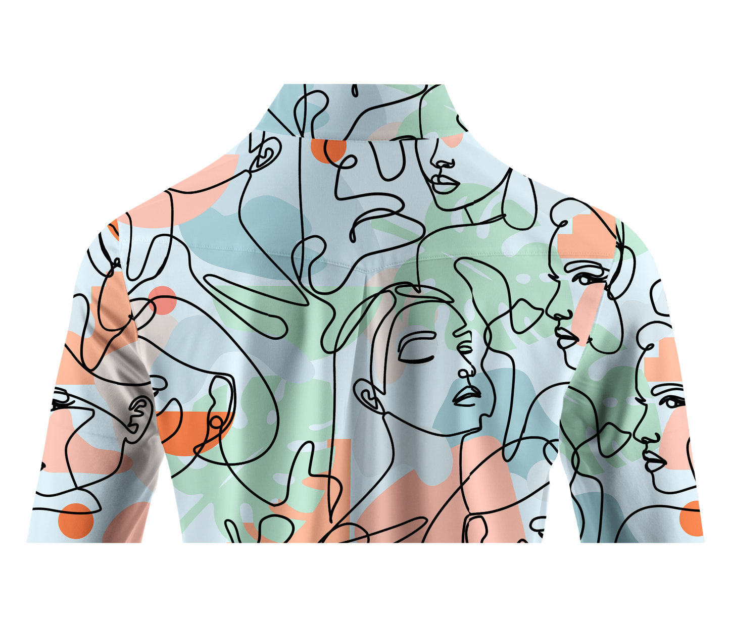 Cherryswing Women's Artistic Faces Long Sleeve Golf Shirt