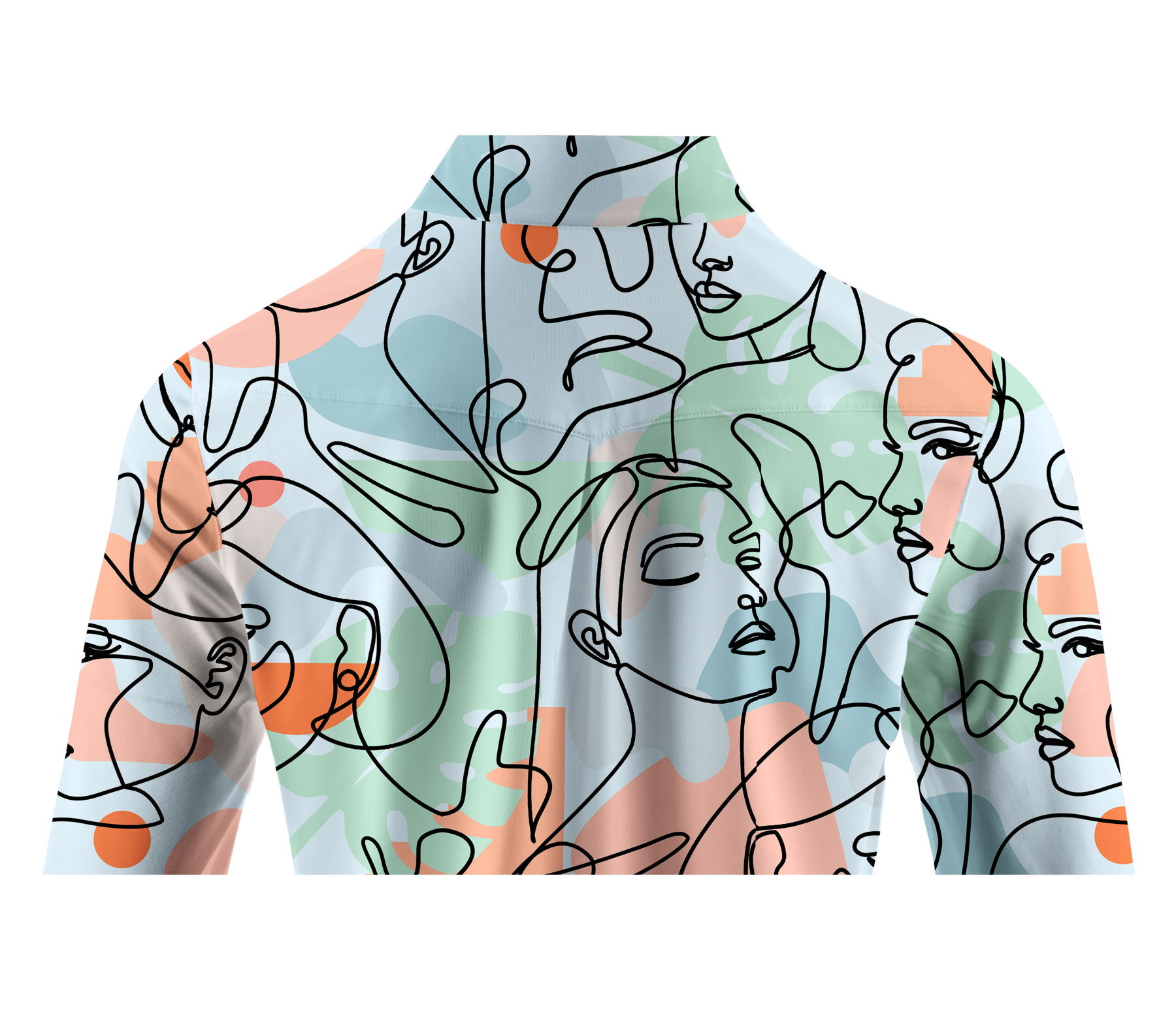 Cherryswing Women's Artistic Faces Long Sleeve Golf Shirt