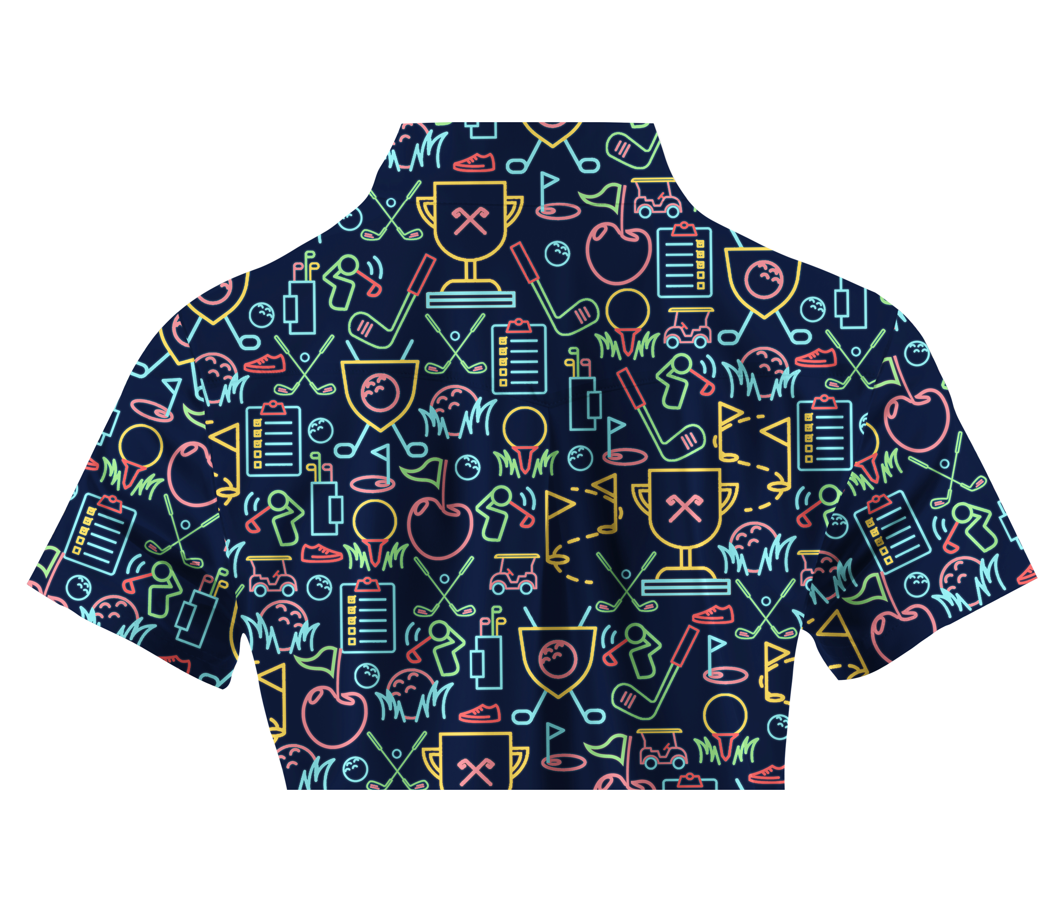 Cherryswing Women's Classic Golf Symbols Short Sleeve Golf Shirt