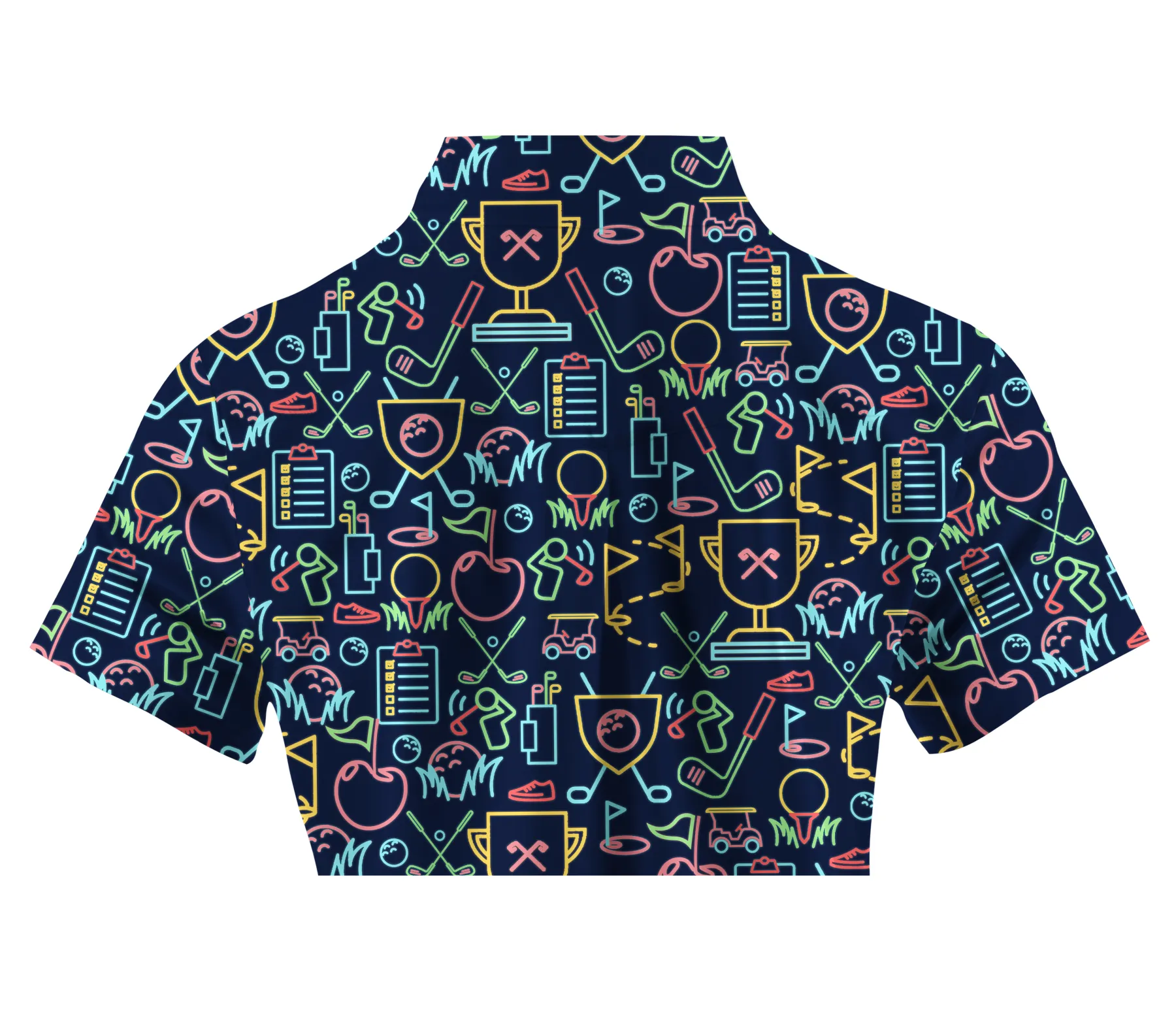 Cherryswing Women's Classic Golf Symbols Short Sleeve Golf Shirt