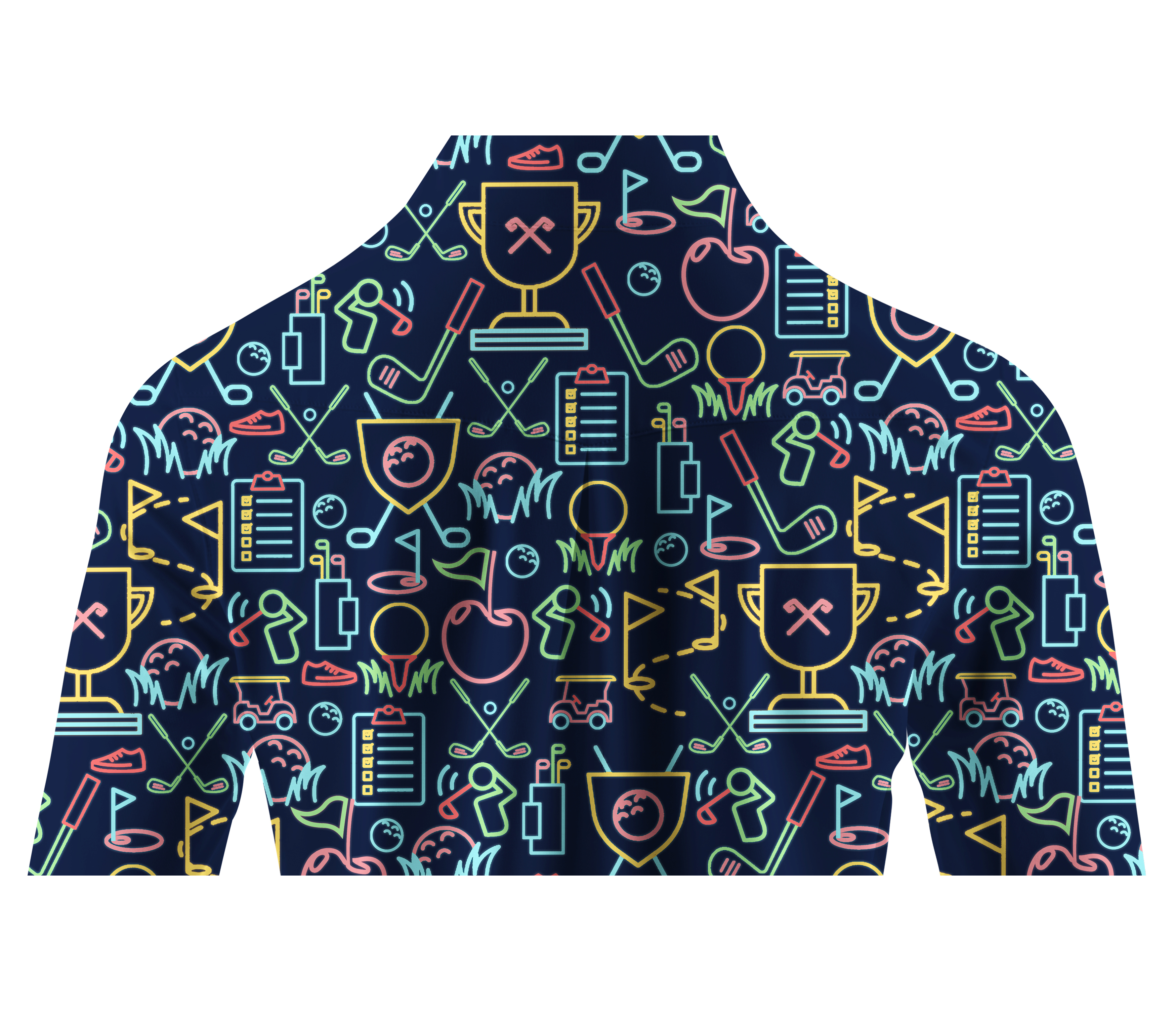 Cherryswing Women's Classic Golf Symbols Long Sleeve Golf Shirt