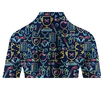 Cherryswing Women's Classic Golf Symbols Long Sleeve Golf Shirt