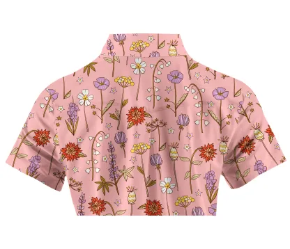 Cherryswing Women's Spring Meadow Symbols Short Sleeve Golf Shirt