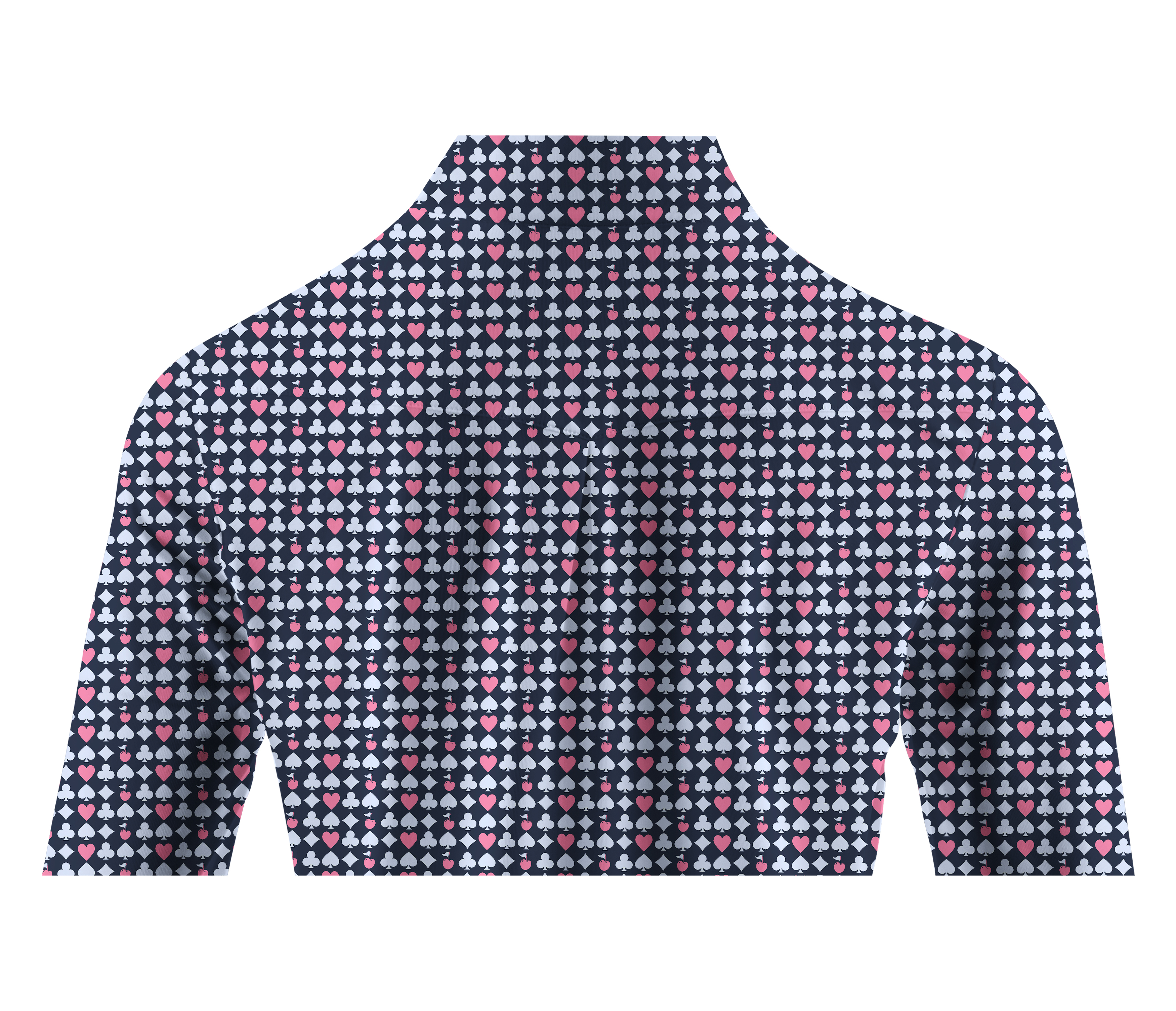 Cherryswing Women's Poker Print Long Sleeve Golf Shirt