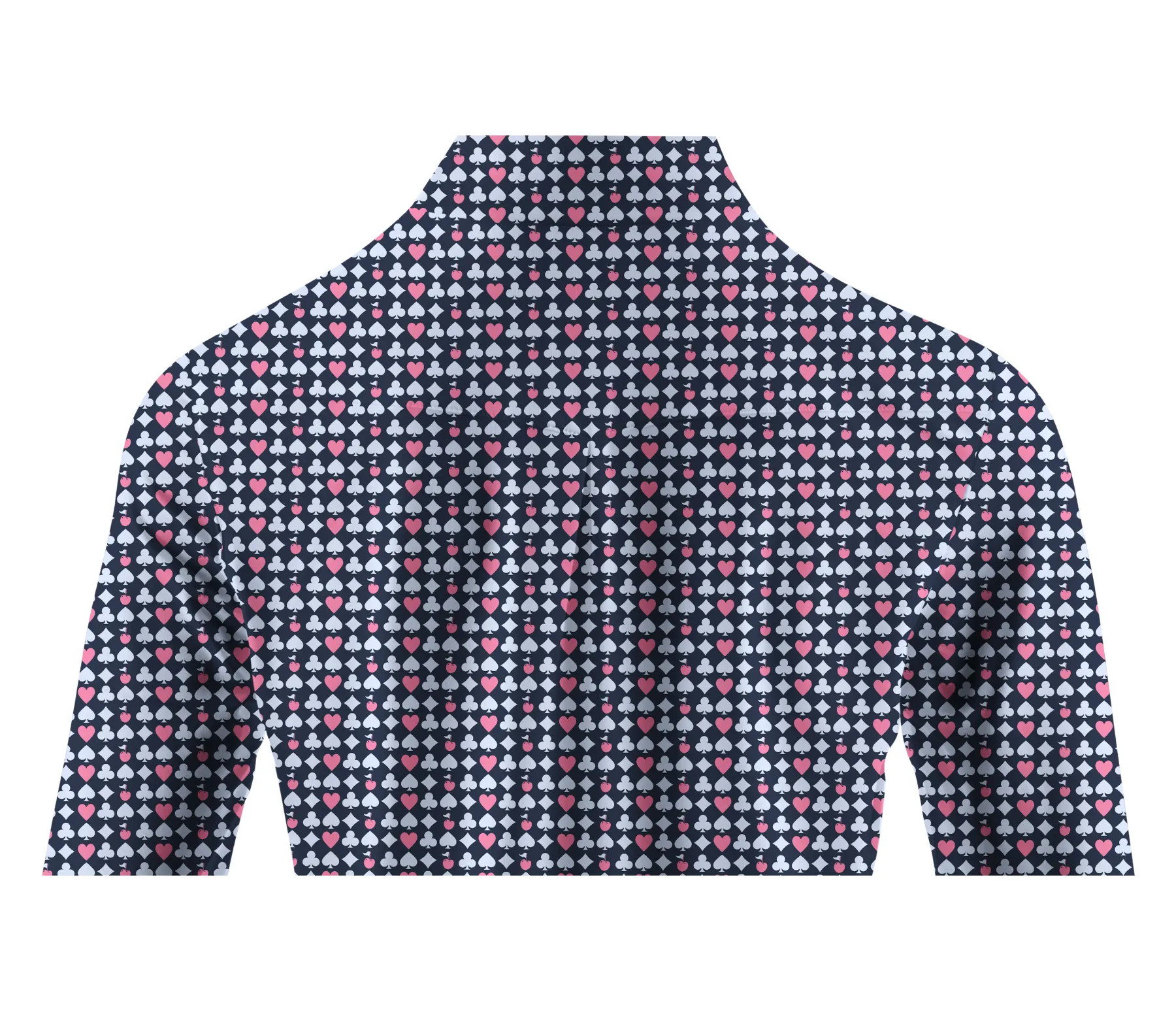 Cherryswing Women's Poker Print Long Sleeve Golf Shirt