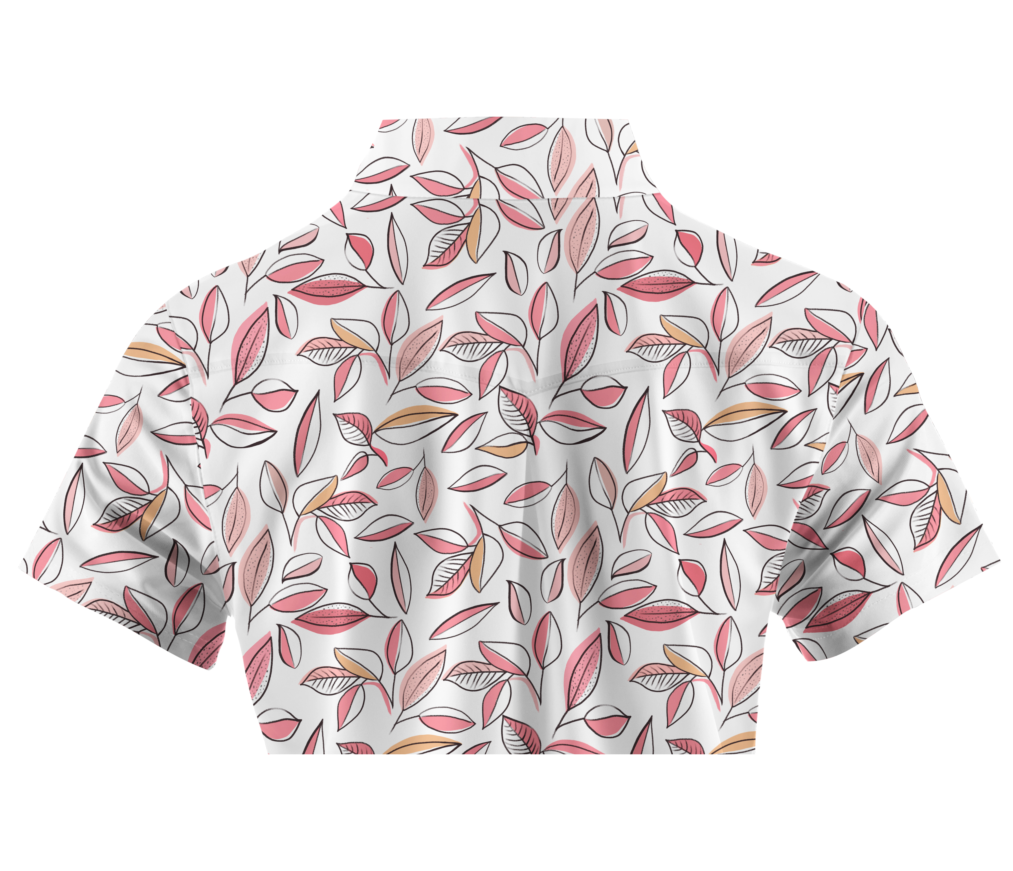 Cherryswing Women's Autumn Leaves Short Sleeve Golf Shirt