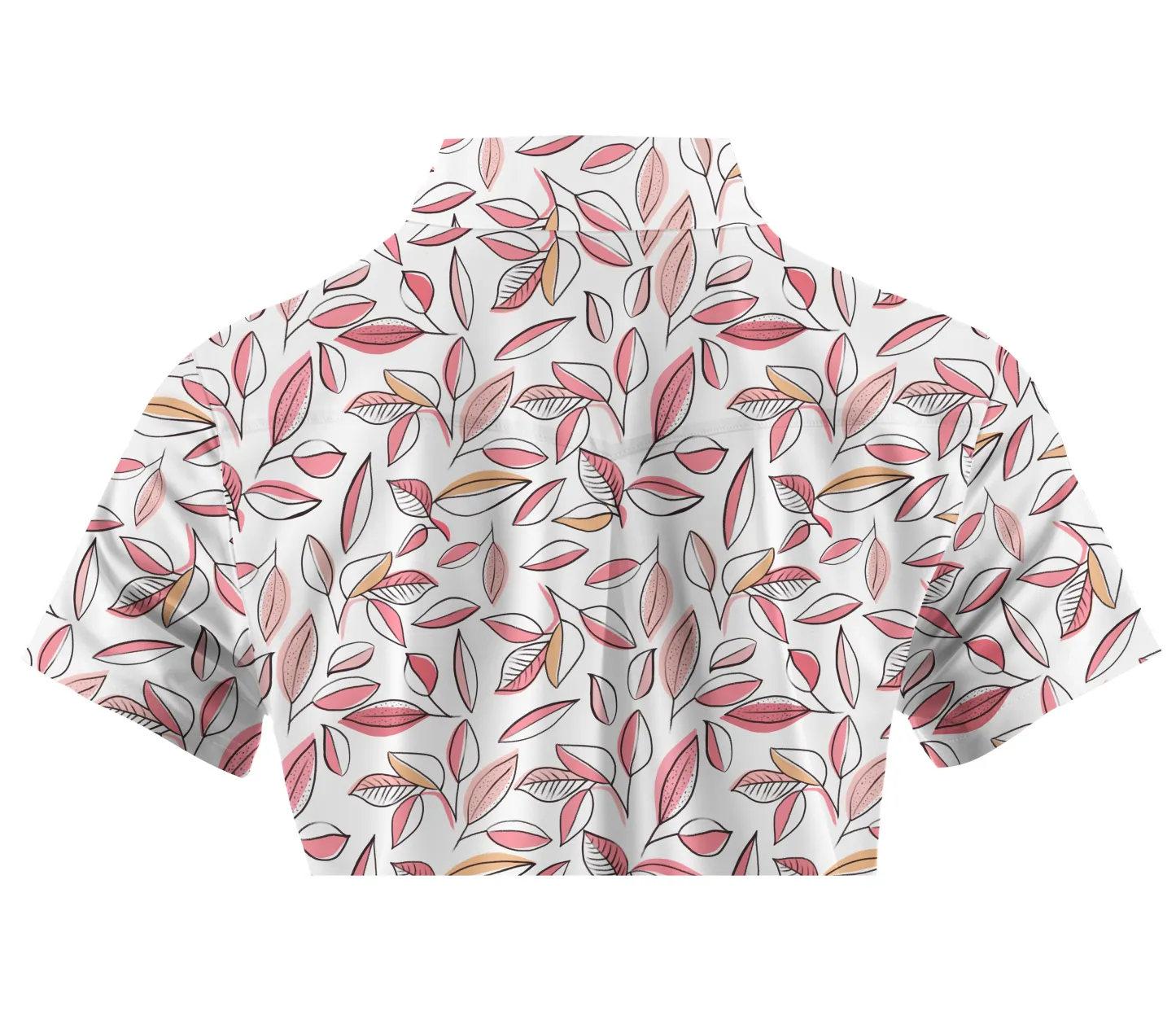 Cherryswing Women's Autumn Leaves Short Sleeve Golf Shirt