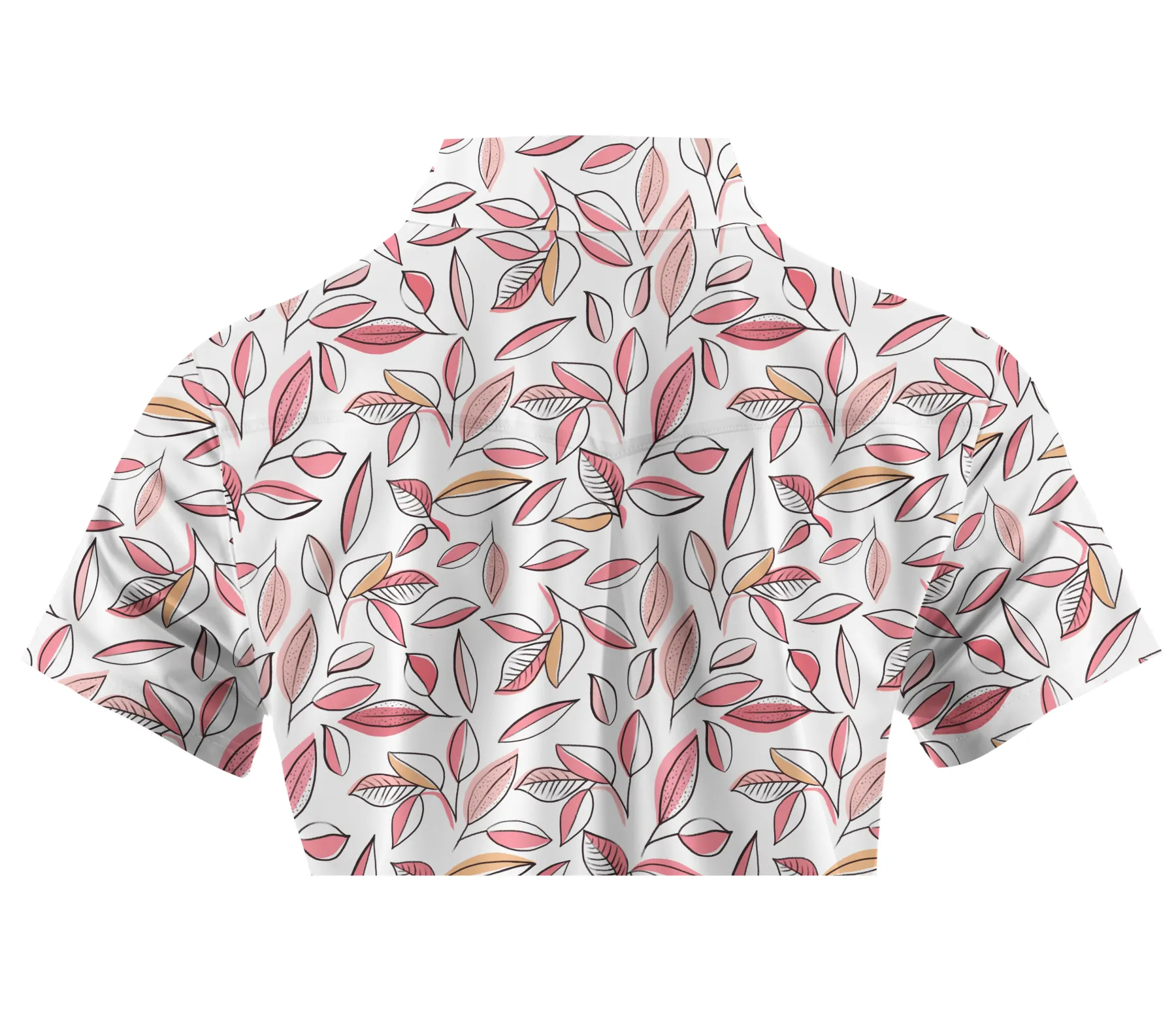 Cherryswing Women's Autumn Leaves Short Sleeve Golf Shirt