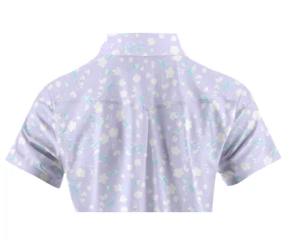 Cherryswing Women's Lavender in Full Bloom Short Sleeve Golf Shirt