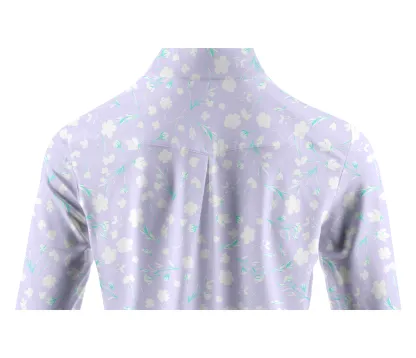 Cherryswing Women's Lavender in Full Bloom Long Sleeve Golf Shirt