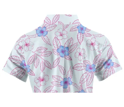 Cherryswing Women's Flowers Golf Short Sleeve Polo Shirt